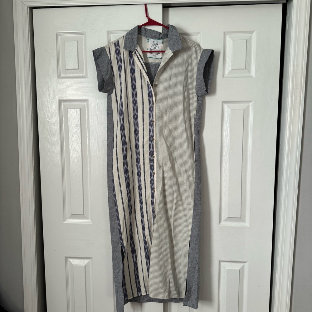 Nomad the label •.Nomad tribe Sustainable 100% recycled cotton long shirt dress